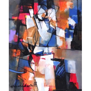 Mashkoor Raza, 16 x 20 Inch, Oil on Canvas, Abstract Painting, AC-MR-157